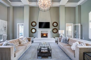 Large living room with fireplace